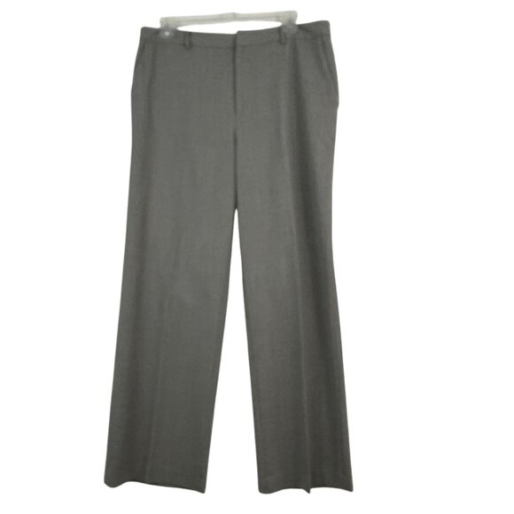 Lauren Ralph Lauren Pants Women's 14W High Rise Gray Trousers Pockets Wool - Picture 1 of 16